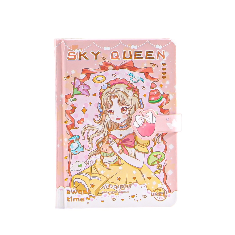 Sổ Tay Khổ A6 64k Có Khóa Nam Châm Màu Sắc Xinh Xắn