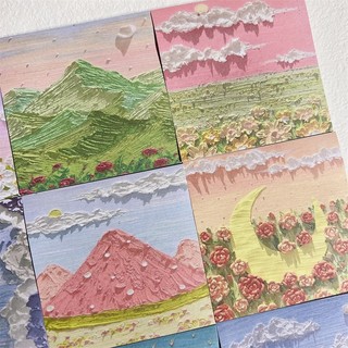 Miếng dán tường hình tranh sơn dầu phong cảnh 3d dành cho học sinh