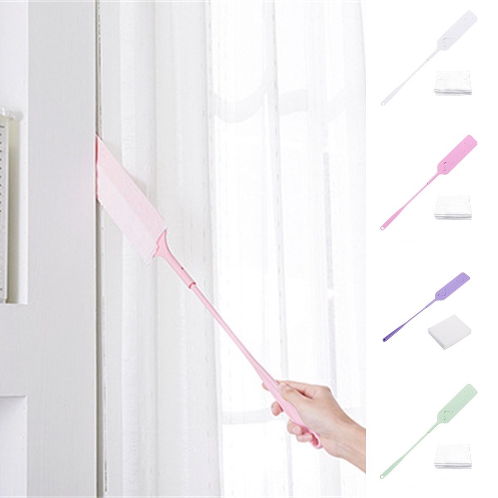 Bàn Chải Cầm Tay Đầu Phẳng + 10 Cây Lau Nhà Bằng Vải Không Dệt Tiện Dụng