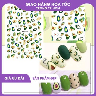 Sticker dán móng trái bơ 3d 0962