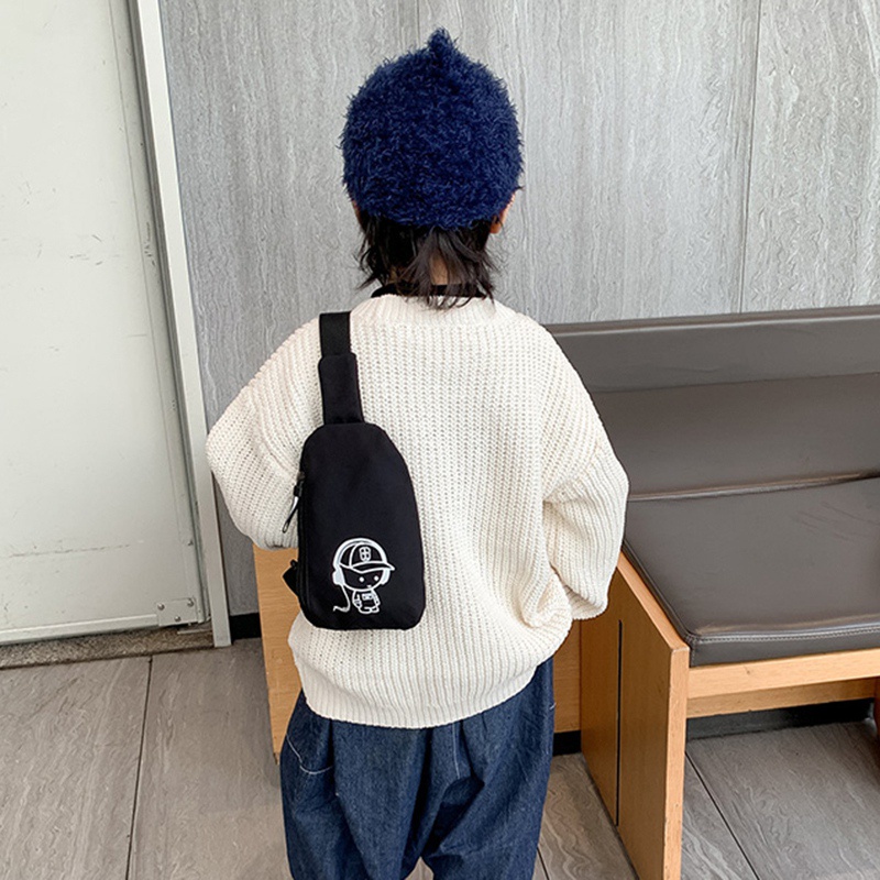 Túi Đeo Chéo Nhỏ Gọn Nhẹ In Họa Tiết Hoạt Hình Phong Cách Hàn Quốc Cho Bé