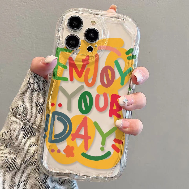 ✅Ốp Điện Thoại Mềm Trong Suốt Chống Sốc In Họa Tiết Graffiti Tiếng Anh Cho iPhone 14 / 13 Pro Max 12 / 11 7 / 8p Xs Xr