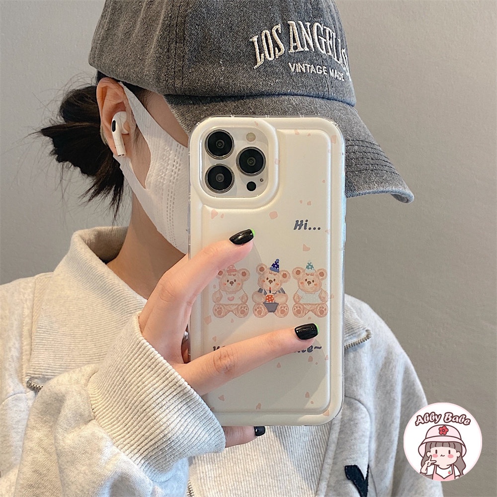 Ốp Điện Thoại TPU Dẻo Họa Tiết Hoạt Hình Chú Gấu &amp; Chữ Happy Birthday Dễ Thương Chống Bụi Cho IPhone 14 Pro Max 13 12 11 Pro Max