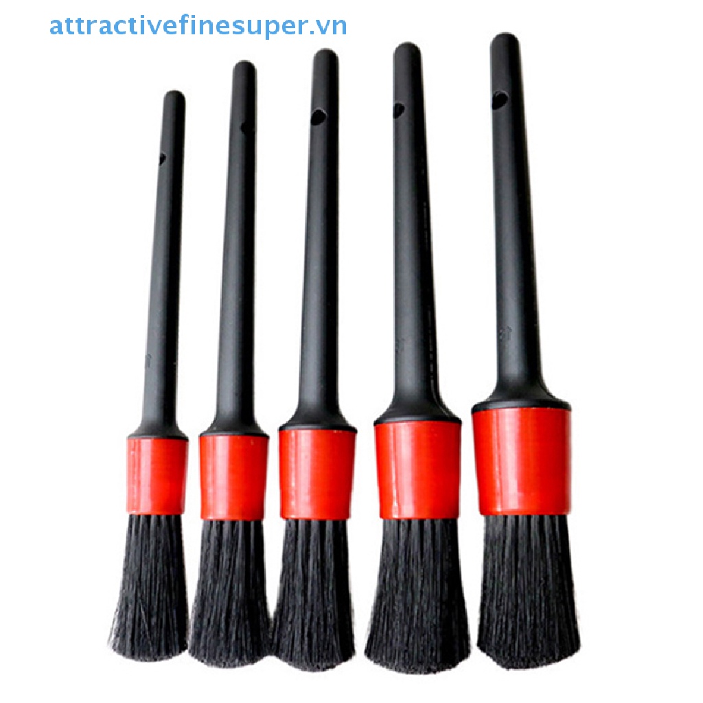 Bộ 5 Bàn Chải Lông Mềm Cán Dài Vệ Sinh Xe Hơi AFS