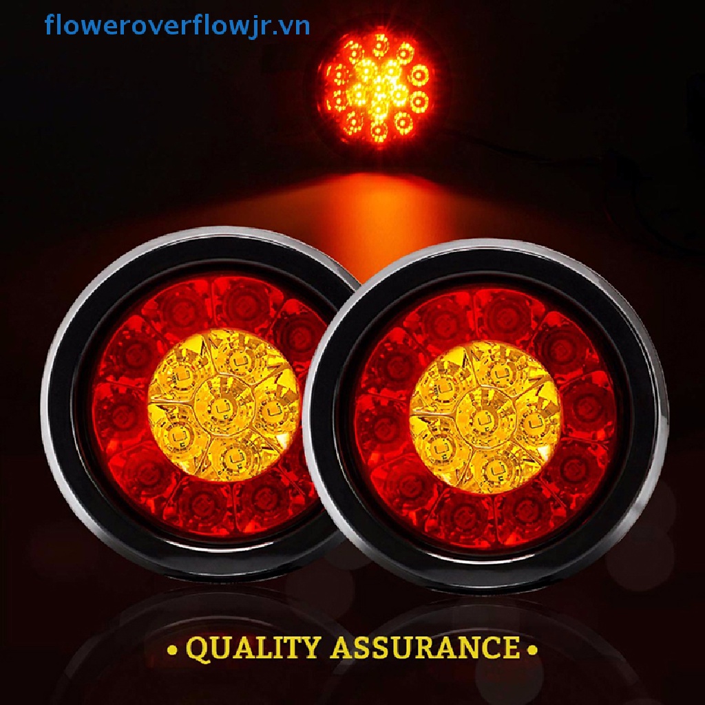 Đèn LED Tín Hiệu 4 "Tròn 16 Bóng Màu Đỏ / Hổ Phách Gắn Đuôi Xe Tải Áo Khoác Thời Trang Trẻ Trung Cá Tính