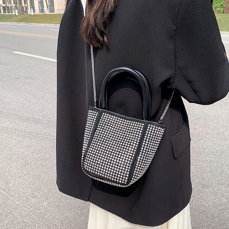 Túi Xách bucket Đeo Vai Đính Đá Lấp Lánh Thời Trang Cao Cấp Cho Nữ