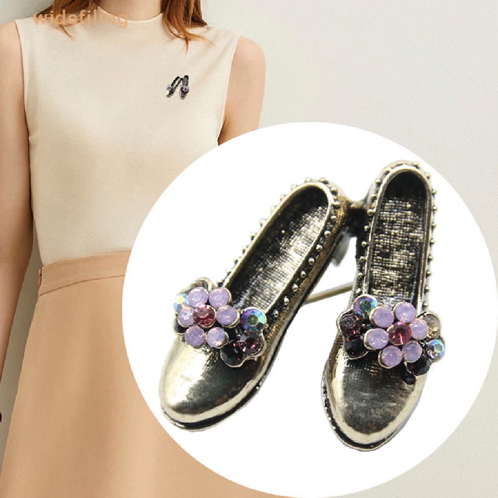 Trâm Cài Áo Hình Chiếc Giày / Nơ Đính Đá Hồng Kiểu Vintage Dễ Thương