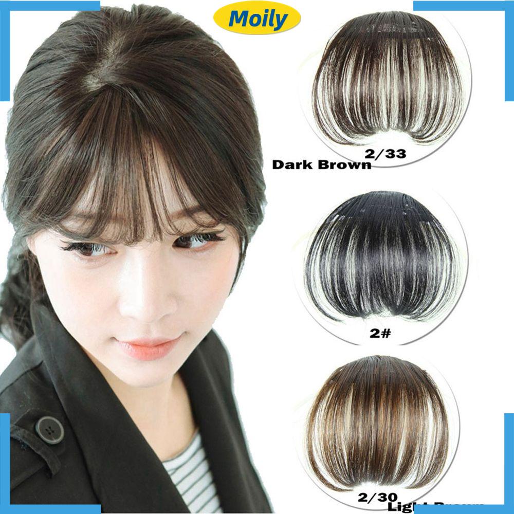 Tóc mái giả nhiều màu bằng sợi tổng hợp mỏng nhẹ nhàng phong cách Hàn Quốc cho nữ