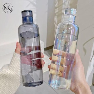 Bình nước nhựa 500ml trong suốt có thang đo thời gian