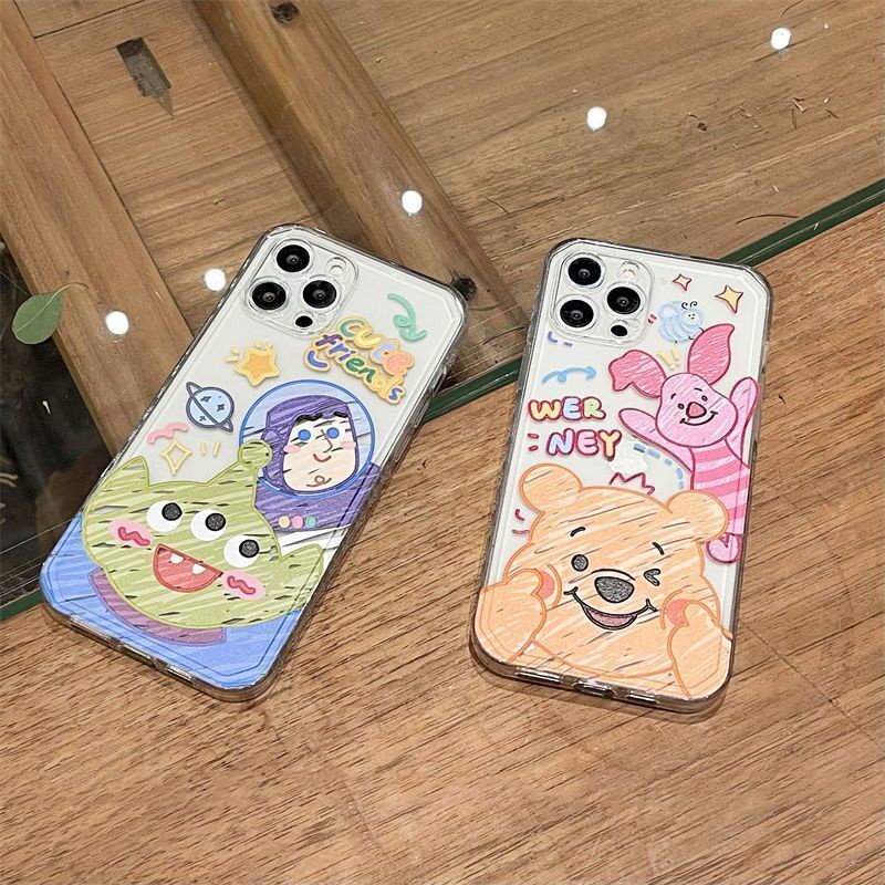 ✅Ốp Điện Thoại Mềm Trong Suốt Chống Sốc In Họa Tiết Graffiti Hoạt Hình Cho iPhone 11 14 / 13ProMAX 12 Mini 7 / 8p Xs Max R29Q