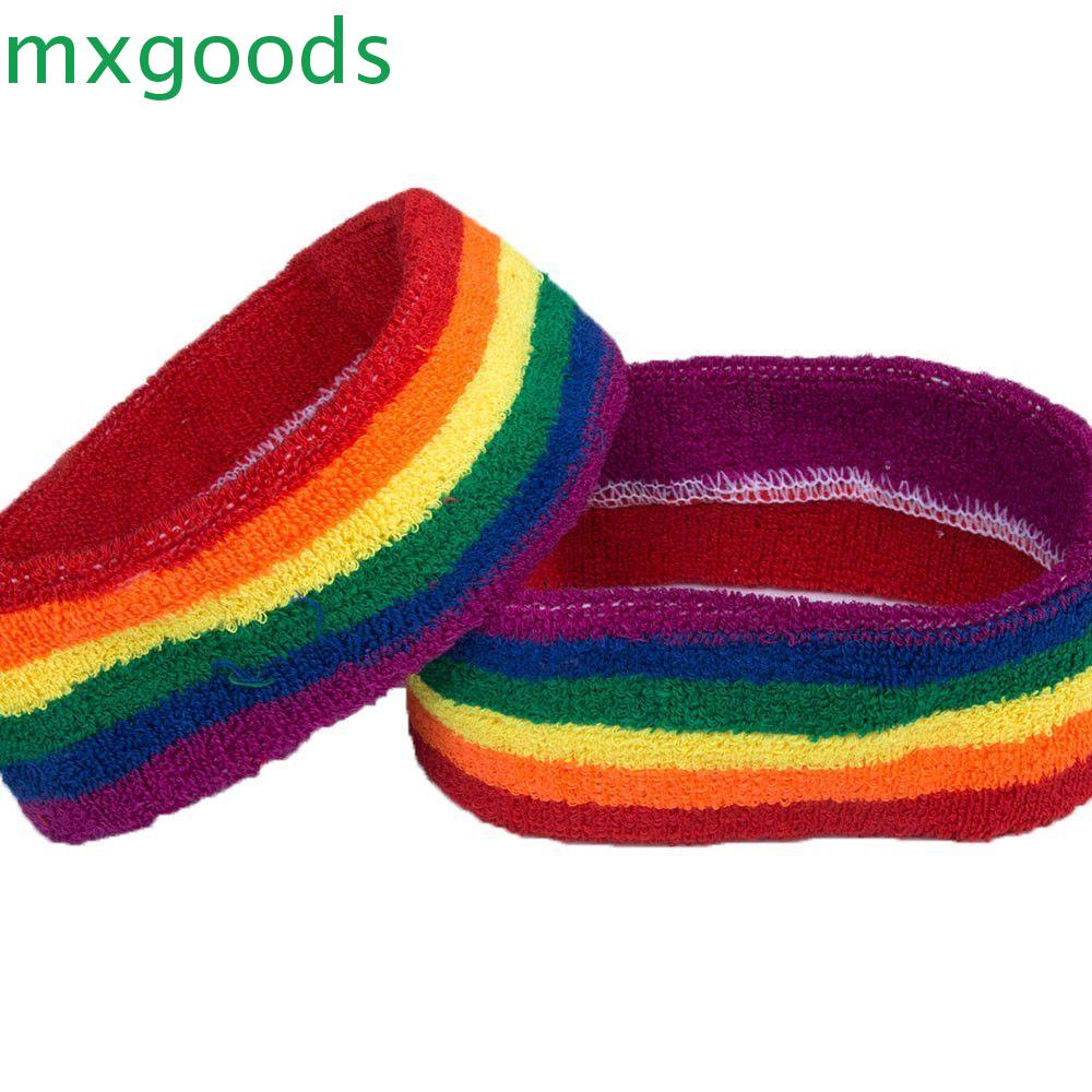 Băng Đô Co Giãn Màu Cầu Vồng Thời Trang Thể Thao Cho Nữ