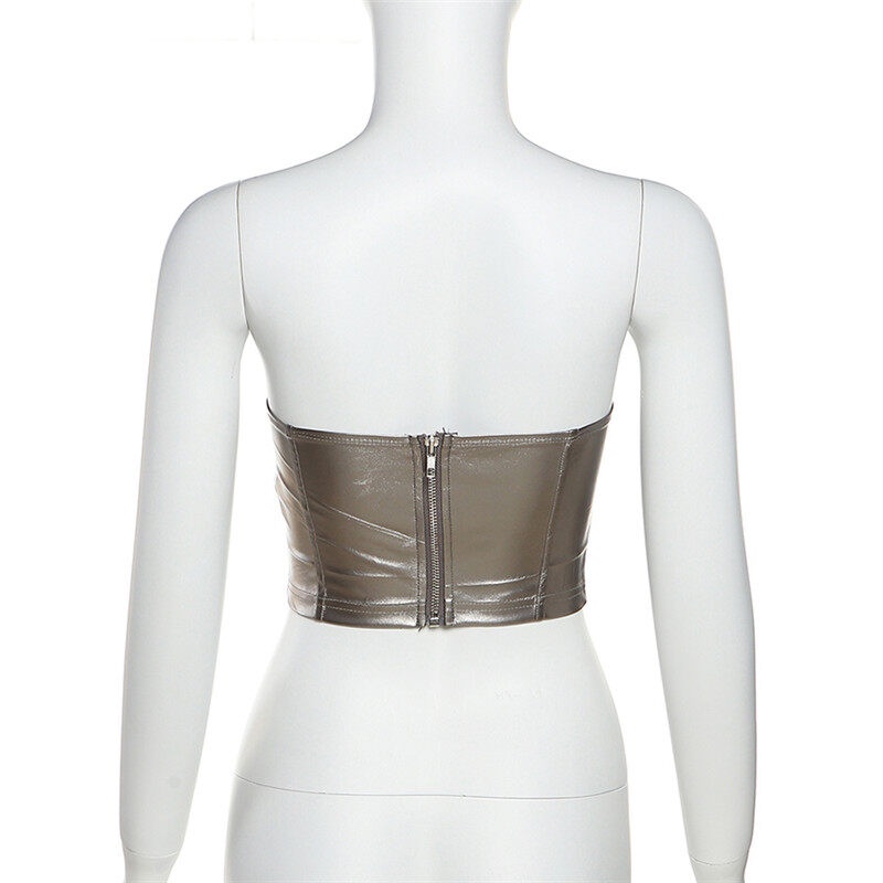 Kliou 2023 new Áo Sát Nách Ngắn / Ngực Màu Bạc Nhám Phong Cách Đường Phố Thời Trang Mùa Hè 2023 Mới Cao Cấp Quyến Rũ Cho Nữ