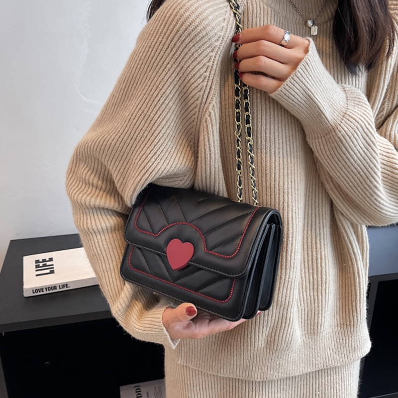 Túi Xách Dây Xích Đeo Vai IELGY Thiết Kế Đa Năng Hình Trái Tim Cho Nữ