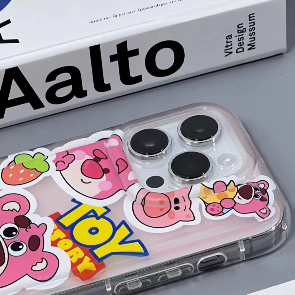 ✅Ốp Điện Thoại Túi Khí Mềm Hình Gấu Dâu Graffiti Cho iPhone14 13promax 12pro 78p xsmax xs