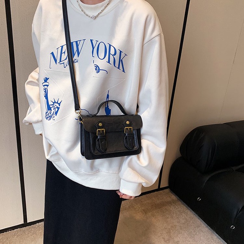 Túi Đeo Chéo Màu Sắc Tương Phản Phong Cách retro Cho Nữ