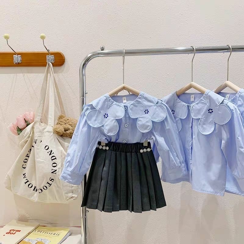 Áo Sơ Mi Cổ Cánh Hoa Phong Cách Hàn Quốc Mới Cho Bé Gái 30303