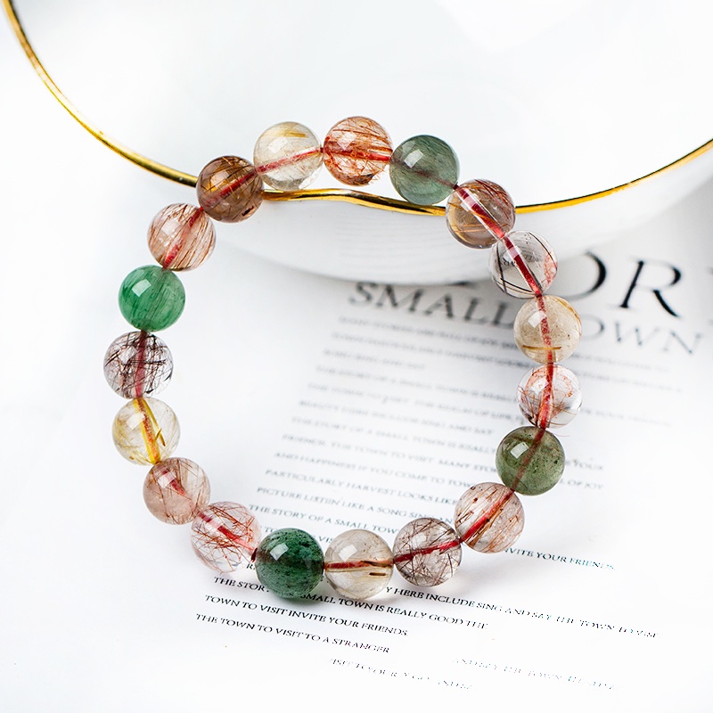 Vòng Tay Chuỗi Hạt Đá Pha Lê Tự Nhiên Nhiều Màu Thời Trang Cho Cặp Đôi