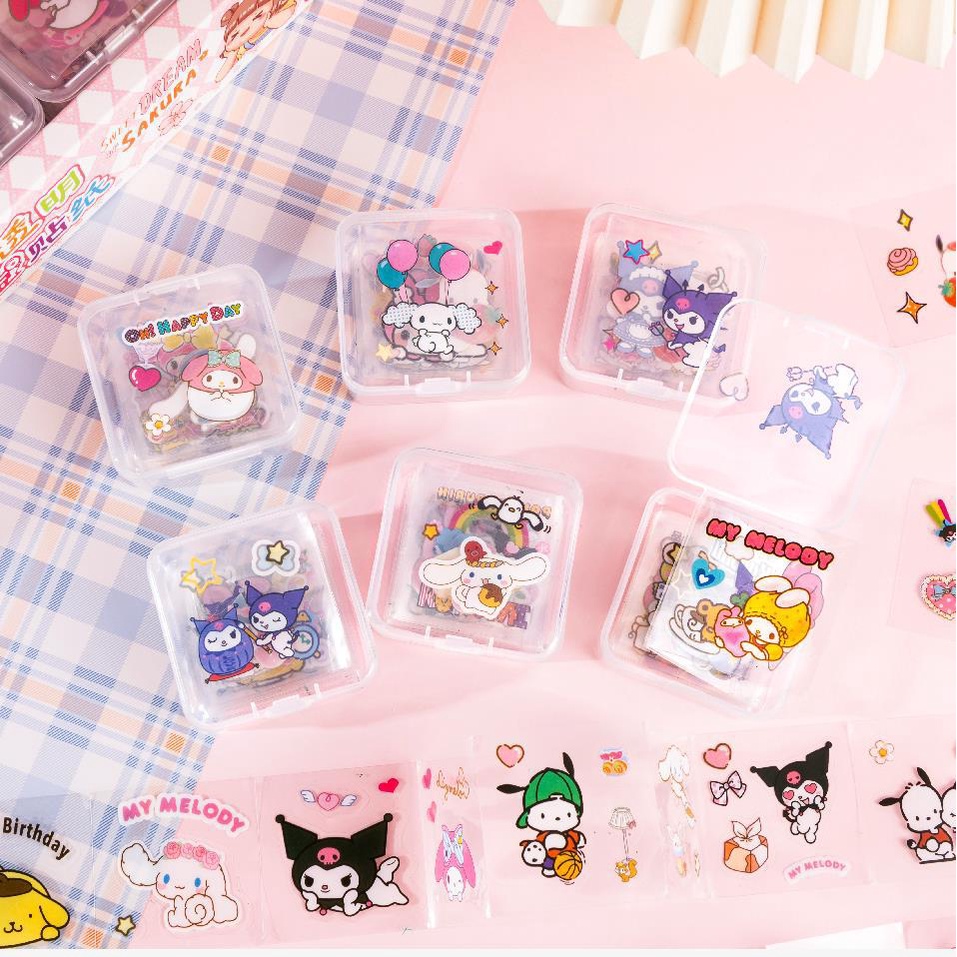 Hộp Sticker Sanrio Dán Trang Trí DIY Dễ Thương