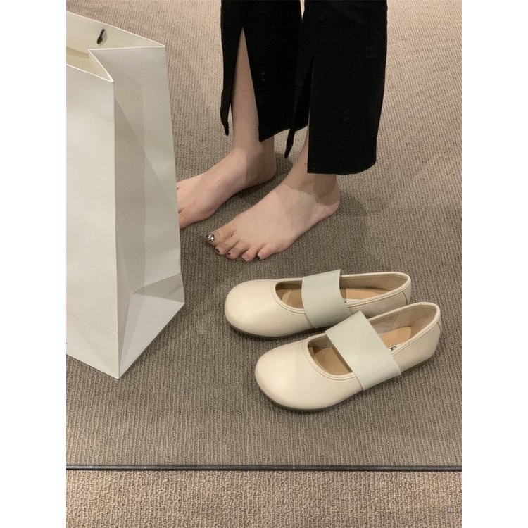 Giày Búp Bê Mary Jane Mũi Tròn Đế Bằng Mềm Mại Thời Trang Xuân Thu 2023 Cho Nữ