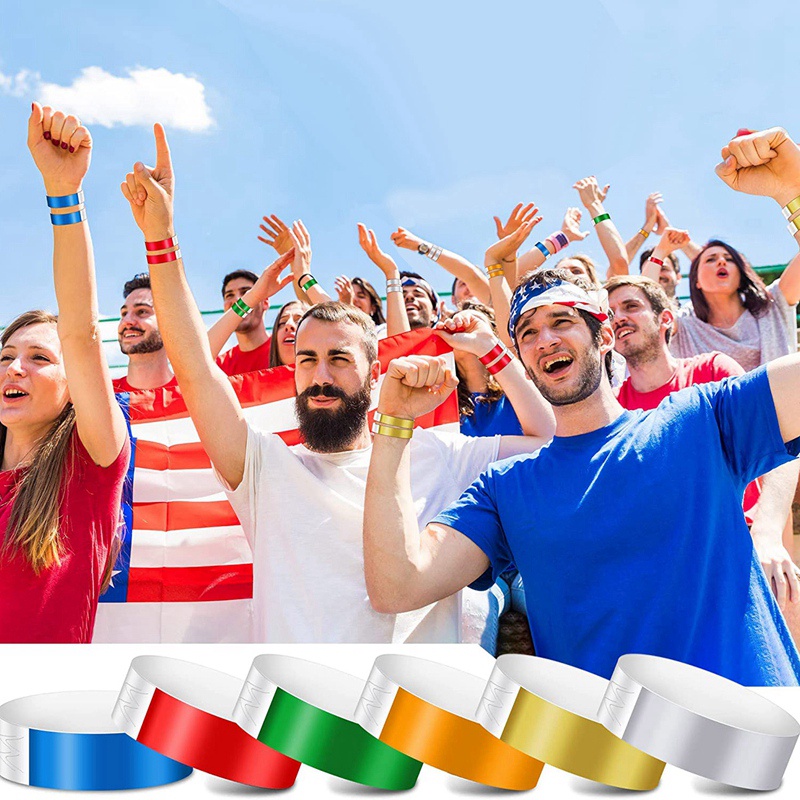 600 PCS Neon Colored Wristbands for Events, Synthetic Paper Waterproof Lightweight Activity Identification Wristbands