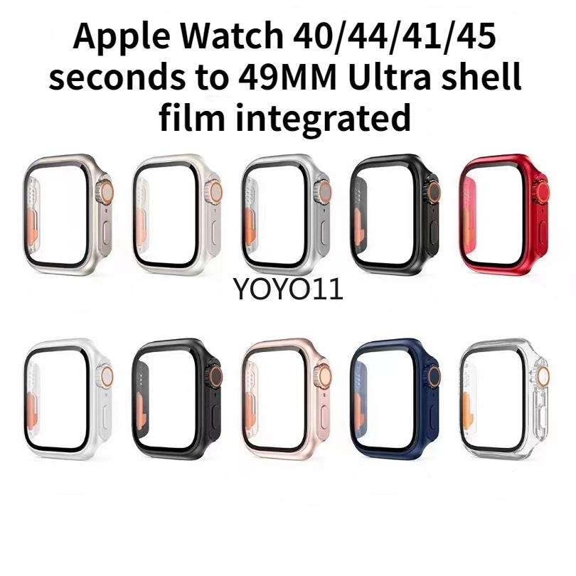 Ốp Lưng + KíNh CườNg LựC BảO Vệ MàN HìNh Cho Apple Watch 8 7 45mm 4 5 6 SE 44mm 40mm 41mm iwatch Ultra 49mm