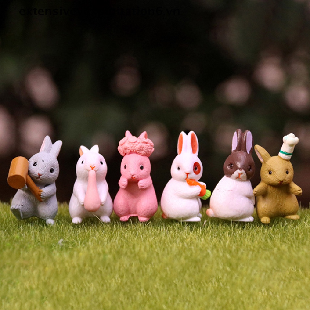 Mô Hình Chú Thỏ Hoạt Hình Dùng Trang Trí Nhà Búp Bê