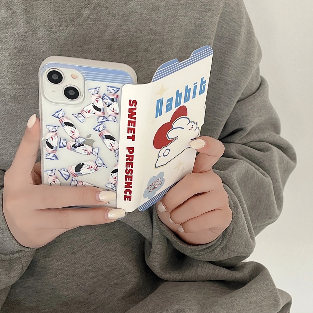 Ốp Điện Thoại Silicon Tpu Mềm Trong Suốt Chống Rơi In Hình Thỏ Dễ Thương Cho iPhone 11 12 13 14 PRO MAX