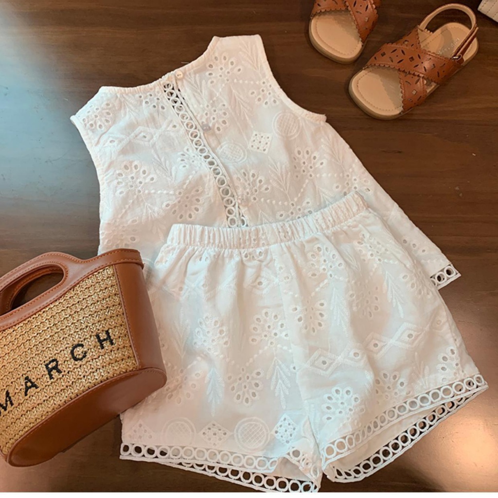 Set Áo Váy Thời Trang Mùa Hè Phong Cách Mới Cho Bé Gái