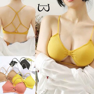 Áo Lót Nâng Ngực Không Gọng Dây Chéo Lưng Gợi Cảm Thoáng Khí Cho Nữ