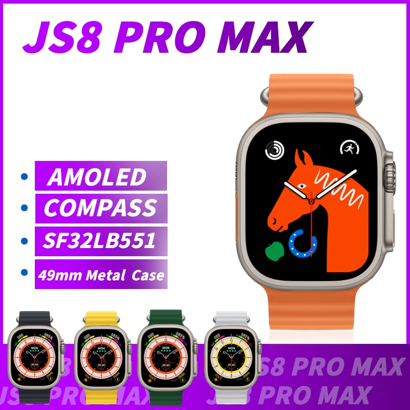 Đồng Hồ Thông Minh 2023 Mới 2.10 inch 480 * 520 SF32LB551Chip NFC 49mm JS8 PRO MAX Hỗ Trợ Giọng Nói 8 Ultra PK HK8 PRO MAX