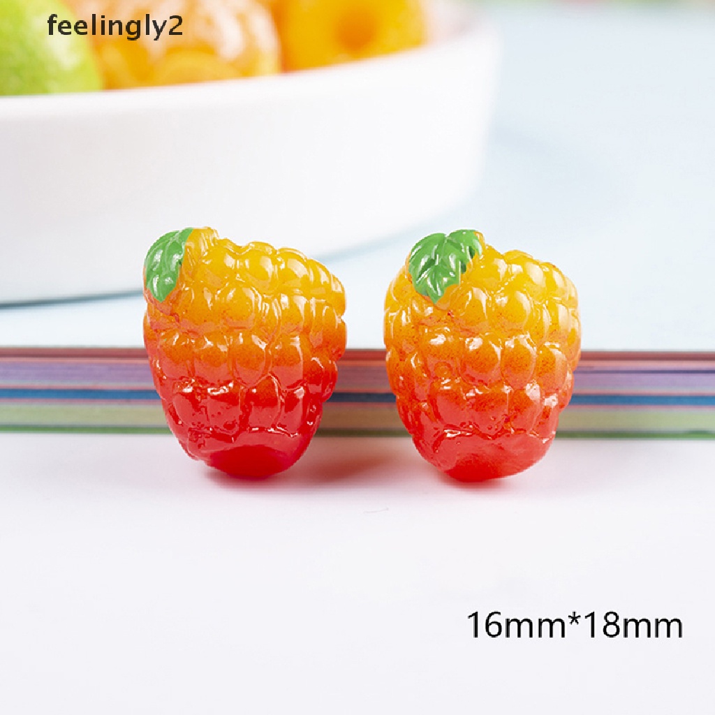 Set 10 Trái Cây 3D Mini Bằng Nhựa Resin Trang Trí Sổ Tay DIY