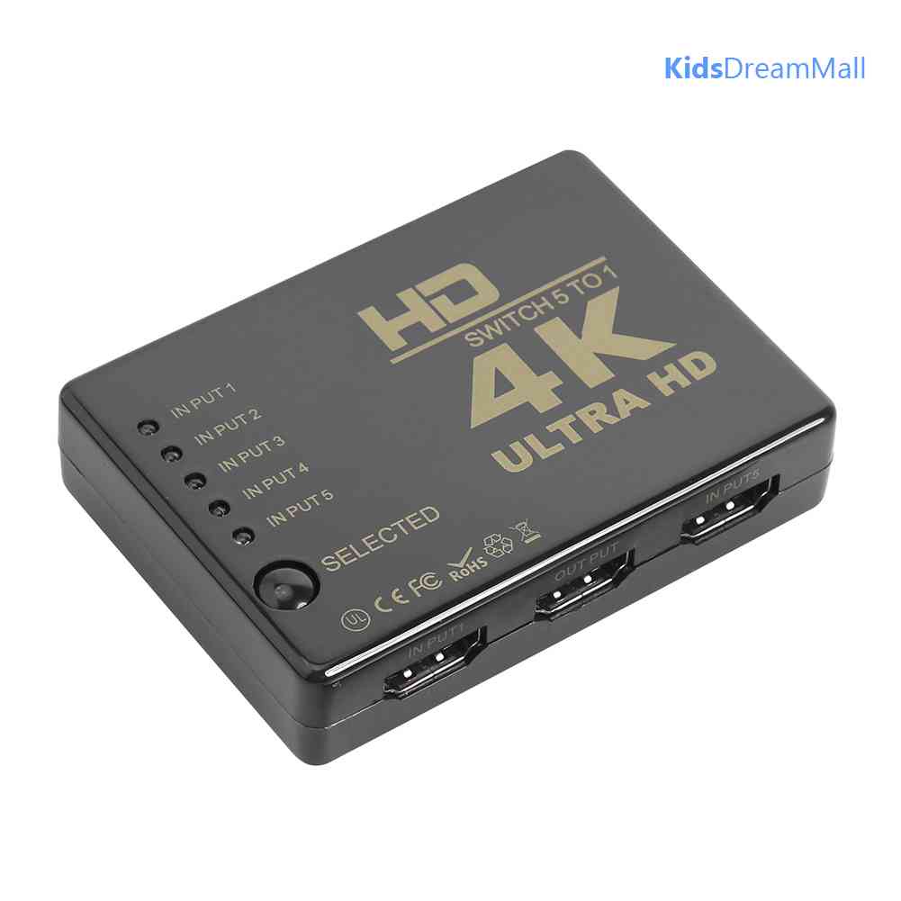 Bộ Chia Chuyển Đổi Video 4K 2K 5x1 HDMI 5 Đầu Vào 1 Đầu Ra Kèm Remote Điều Khiển