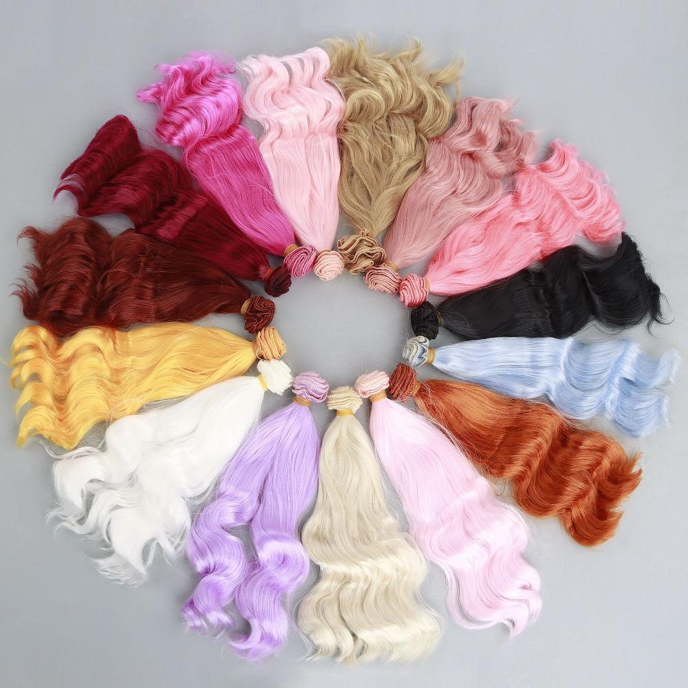 Tóc Giả 20 * 100cm Từ Sợi Tổng Hợp Chất Lượng Cao Dành Cho Búp Bê