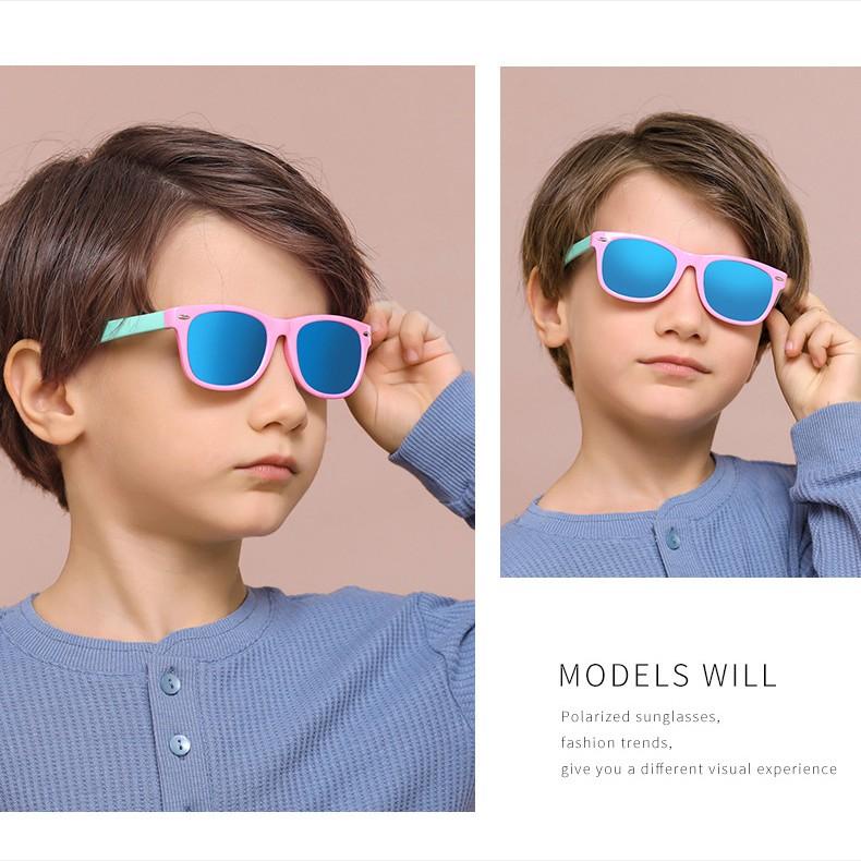 [Nhiều màu] Mắt kính râm trẻ em tráng gương phân cực Polarized D802
