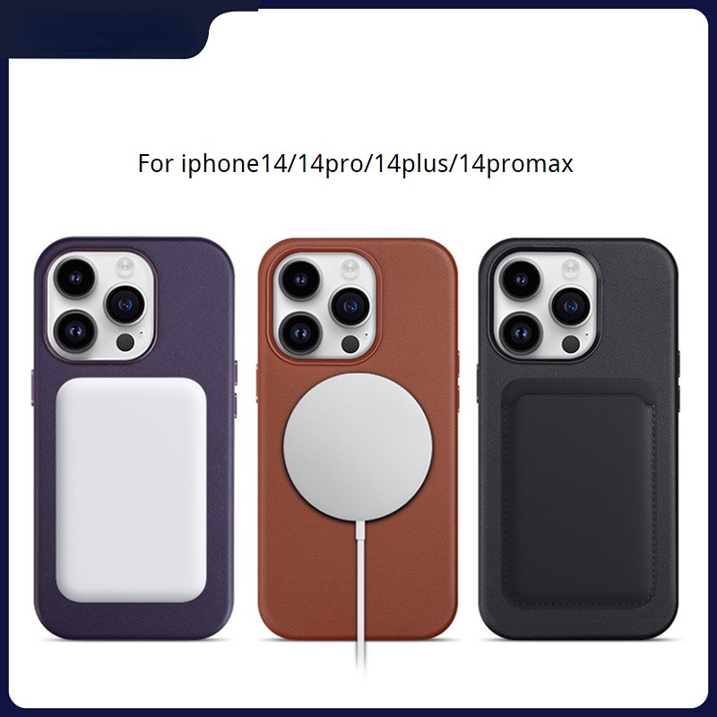 Ốp Điện Thoại Da Từ Tính Có Logo Cho IPhone 14 Pro Max 14