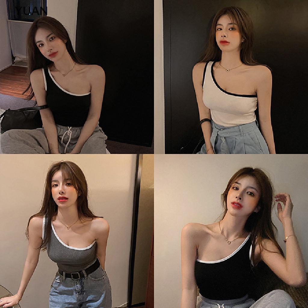 CRLNHC Áo Croptop Trễ Vai Không Tay Thời Trang Mùa Hè Gợi Cảm Cho Nữ