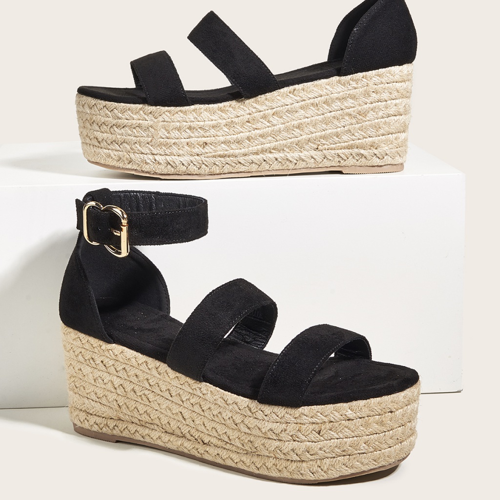 Giày Sandal Đế Xuồng Dày Quai Ngang Thời Trang Xuân Hè 2023