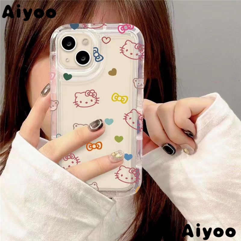 ✅Ốp Điện Thoại Silicon Túi Khí Màu Trong Suốt Hình Hoạt Hình Dễ Thương Cho iPhone 14 13promax 12p 11 xr xs 7 8p W1VU