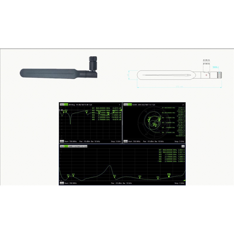 Ăng-ten 3G-4G-5G Vỏ Nhựa HB180 NB-IoT CAT.1 Cáp SMA-J