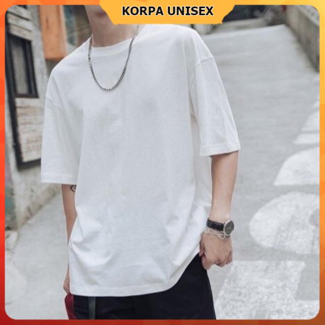 Áo thun tay lỡ form rộng trơn BASIC TEE không họa tiết - Unisex nam nữ đều làm được