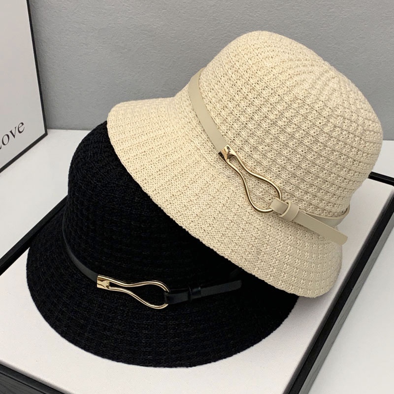 Mũ Bucket Dệt Kim Chống Nắng Thoáng Khí Thời Trang Xuân Hè Dành Cho Nữ