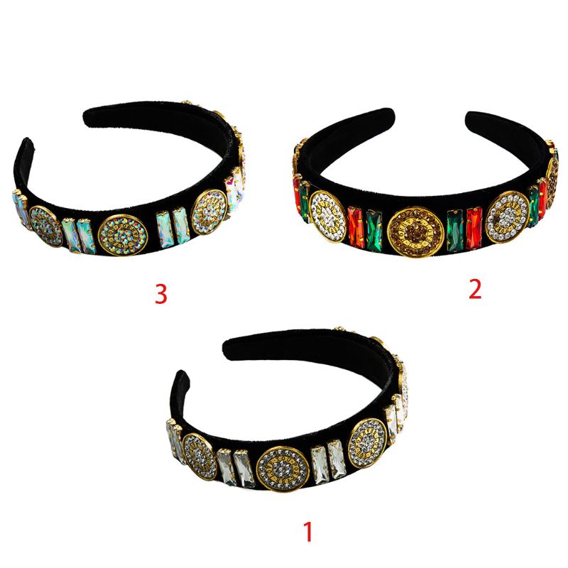 Flgo Băng Đô Đính Đá Pha Lê Đồng Xu Vàng Phong Cách Baroque Cổ Điển