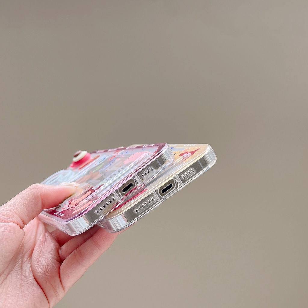 Ốp Điện Thoại tpu Silicon Mềm Trong Suốt Hình Gấu 3D Có Ngăn Đựng Ảnh Cho iPhone 14 13 12 11 Pro Max XS XR 7 8 Plus