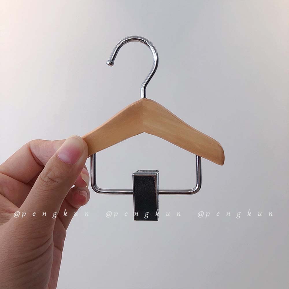 Móc Treo Quần Áo Mini Bằng Gỗ Trơn Kích Thước Nhỏ Sắp Xếp Gọn Gàng Cho Thú Cưng Chó Mèo