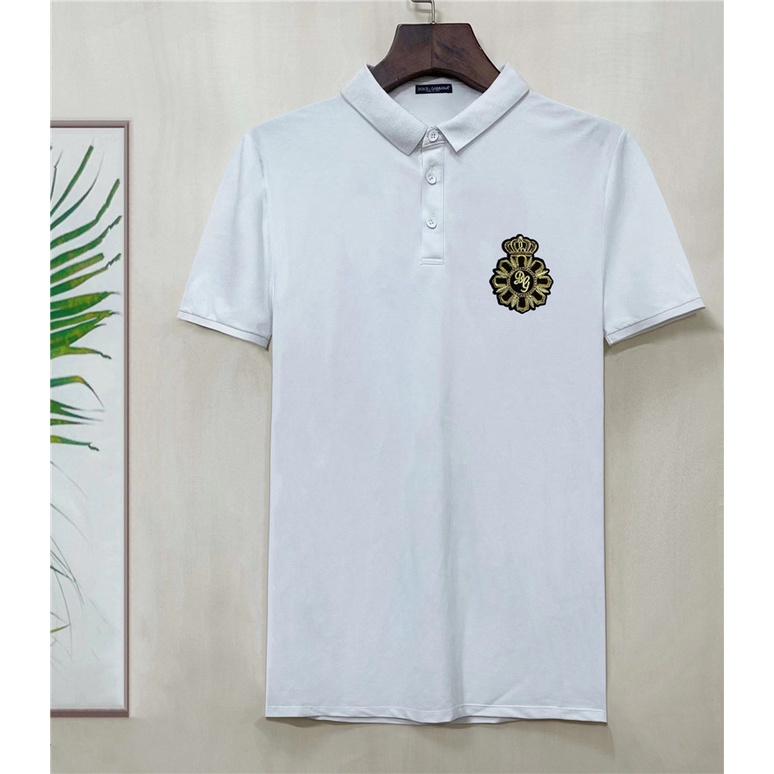 Áo Thun polo D0LCE & Gaba Chất Liệu cotton Thêu Chữ Size S-4XL Thời Trang Cho Nam