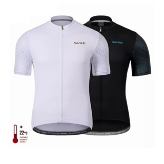 Santic Áo Thi Đấu Đạp Xe Cho Nam Tay Ngắn Quần Khóa Kéo Toàn Bộ Thun Leo Núi Thoải Mái Cỡ Châu Á KM1C02221 