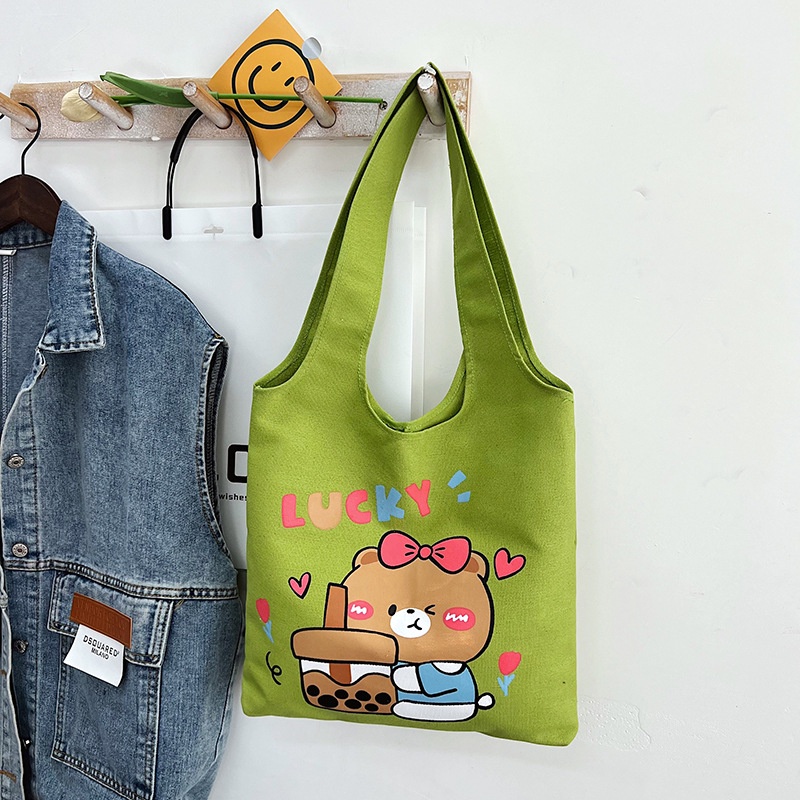 Túi Xách Tay Bằng Vải Canvas Cỡ Lớn Hình Sanrio Pochacco Dễ Thương Thời Trang Cho Học Sinh BY2 YB2