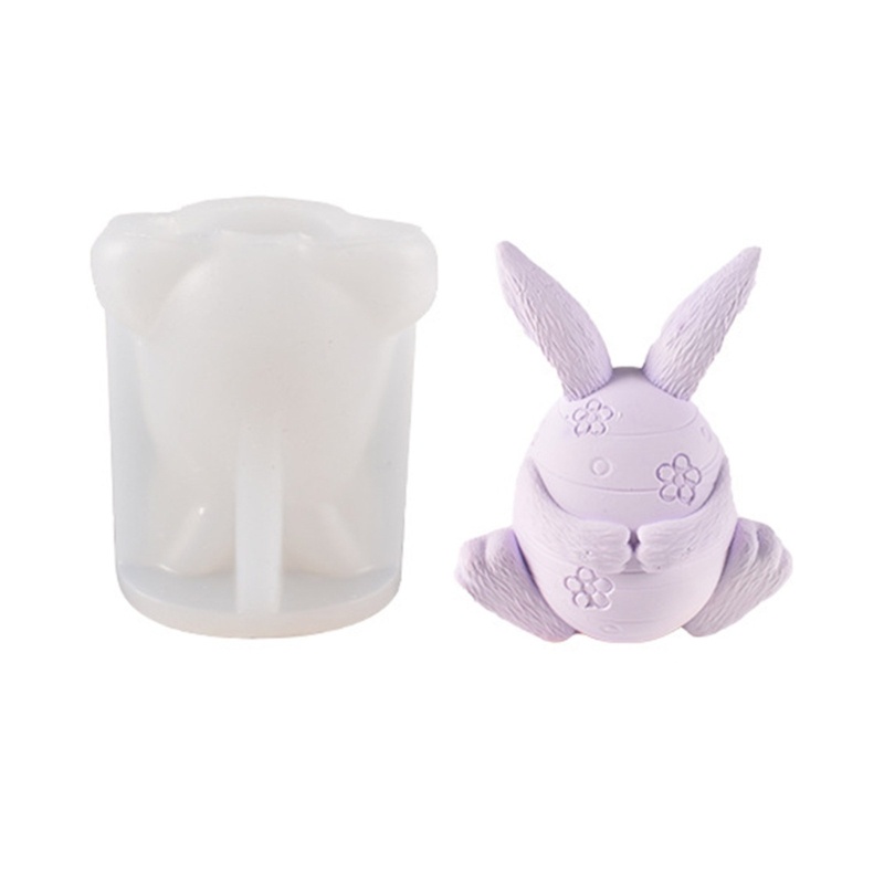 Khuôn Silicone Làm Nến Hình Thỏ Không Mặt Trang Trí DIY