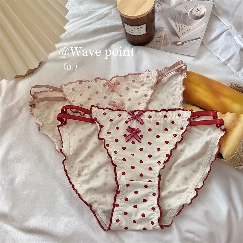 Quần Lót Chấm Bi Đính Nơ Đáng Yêu Cho Bé Gái