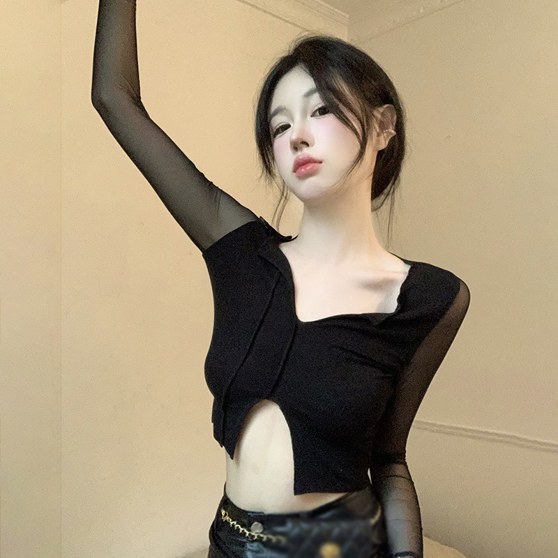 Áo Thun DàI Tay Cổ Chữ V GợI CảM Cho Nữ